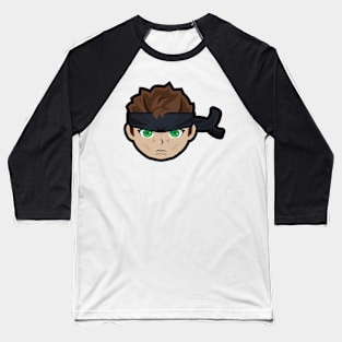 Metal Gear Solid - Solid Snake Chibi Sticker Baseball T-Shirt